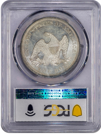 1843 $1 Liberty Seated Dollar MS64 PCGS CAC REVERSE HOLDER