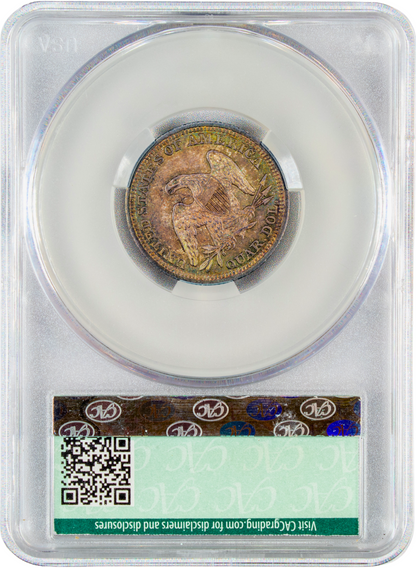1843 25C MS64 CACG REVERSE HOLDER