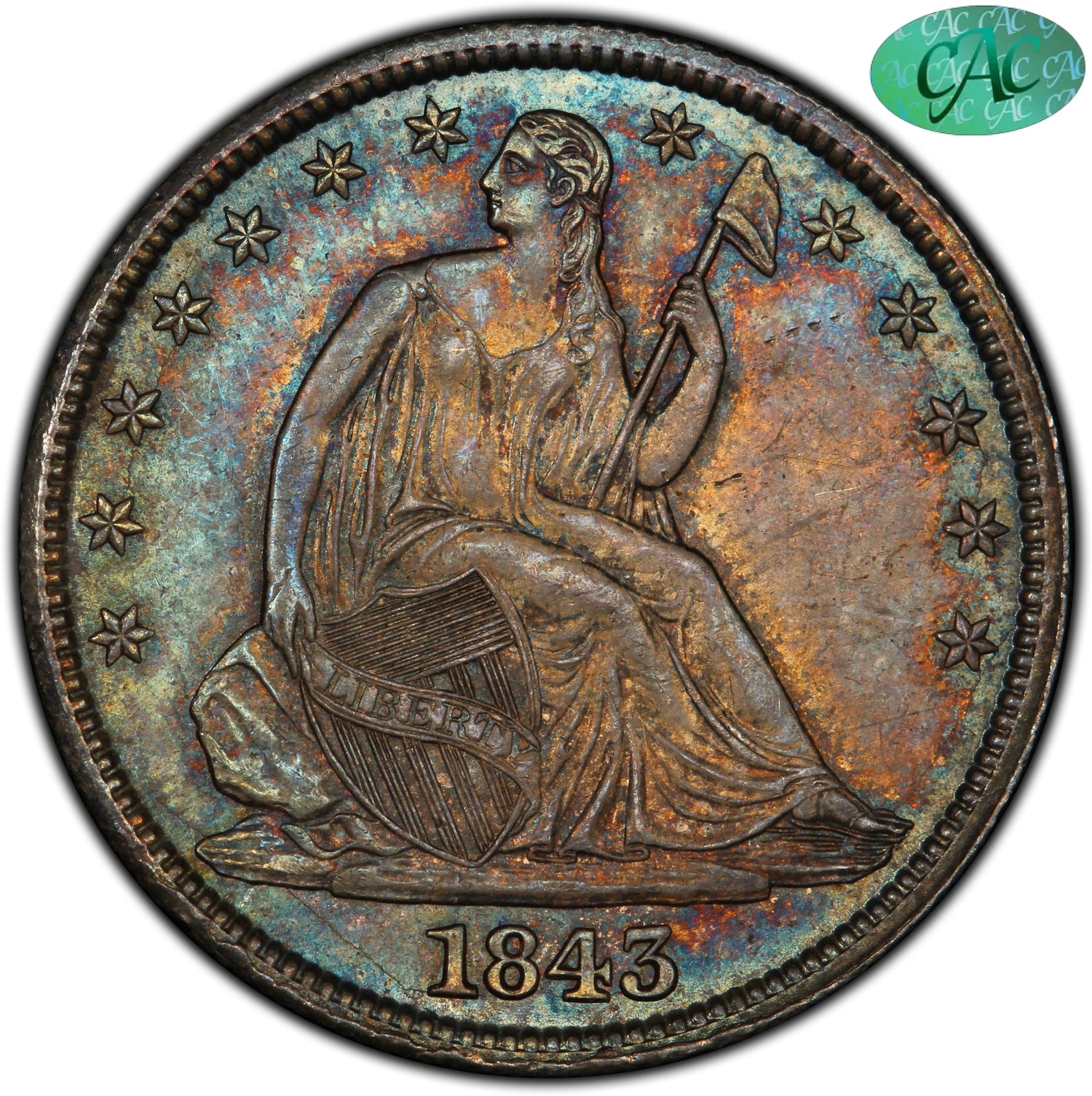 1843 50C MS65+ PCGS CAC