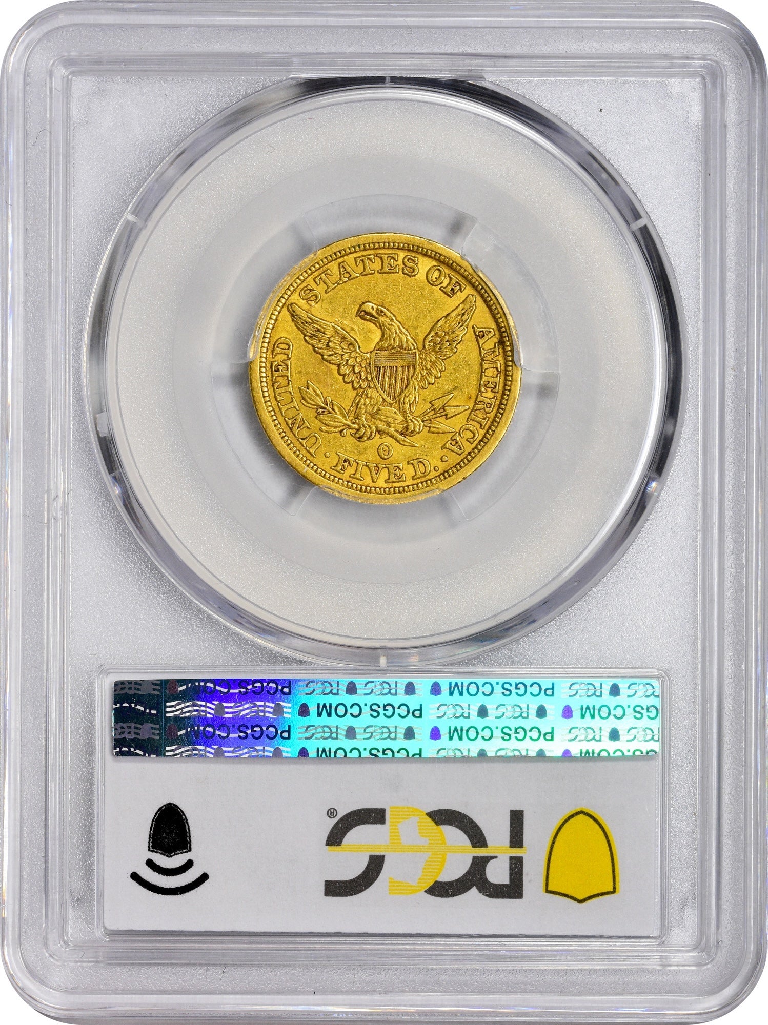 1844-O $5 Au55 Pcgs Cac