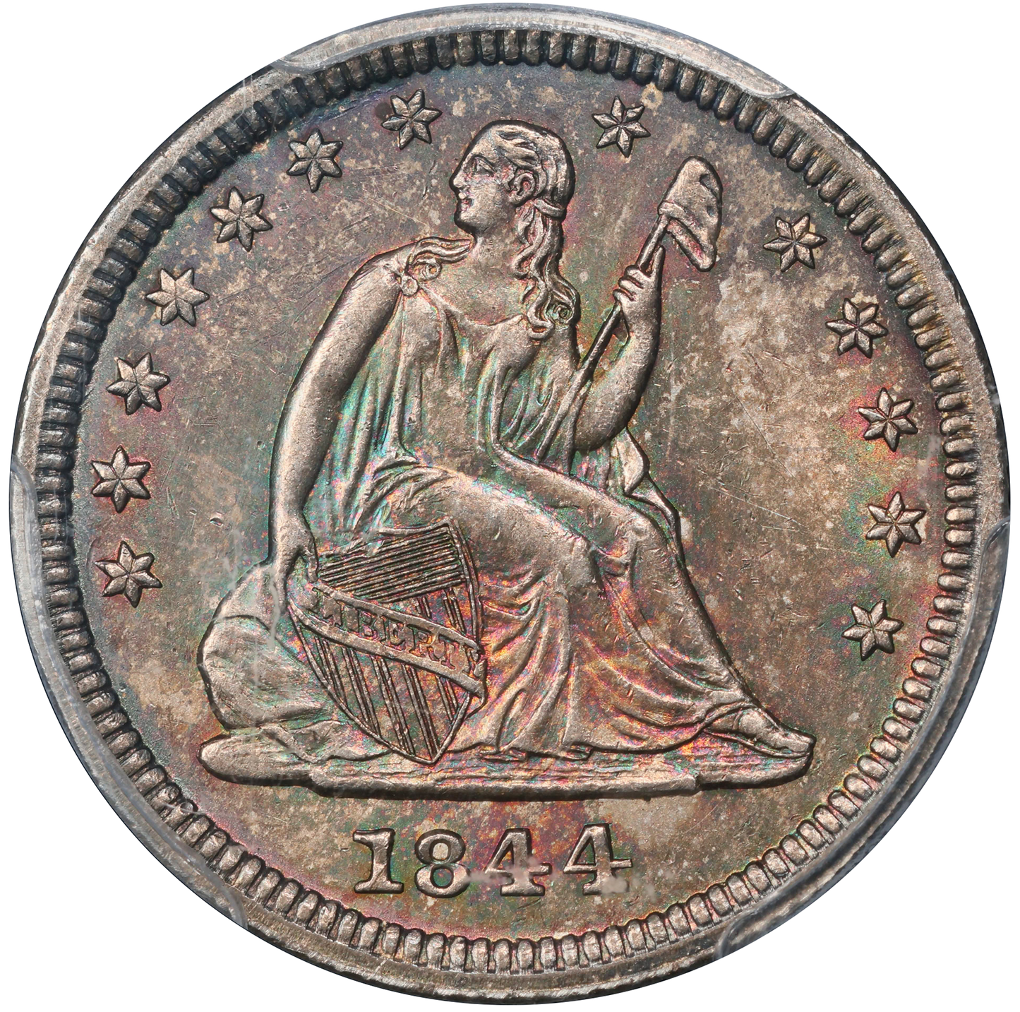 1844 25C MS62 PCGS CAC