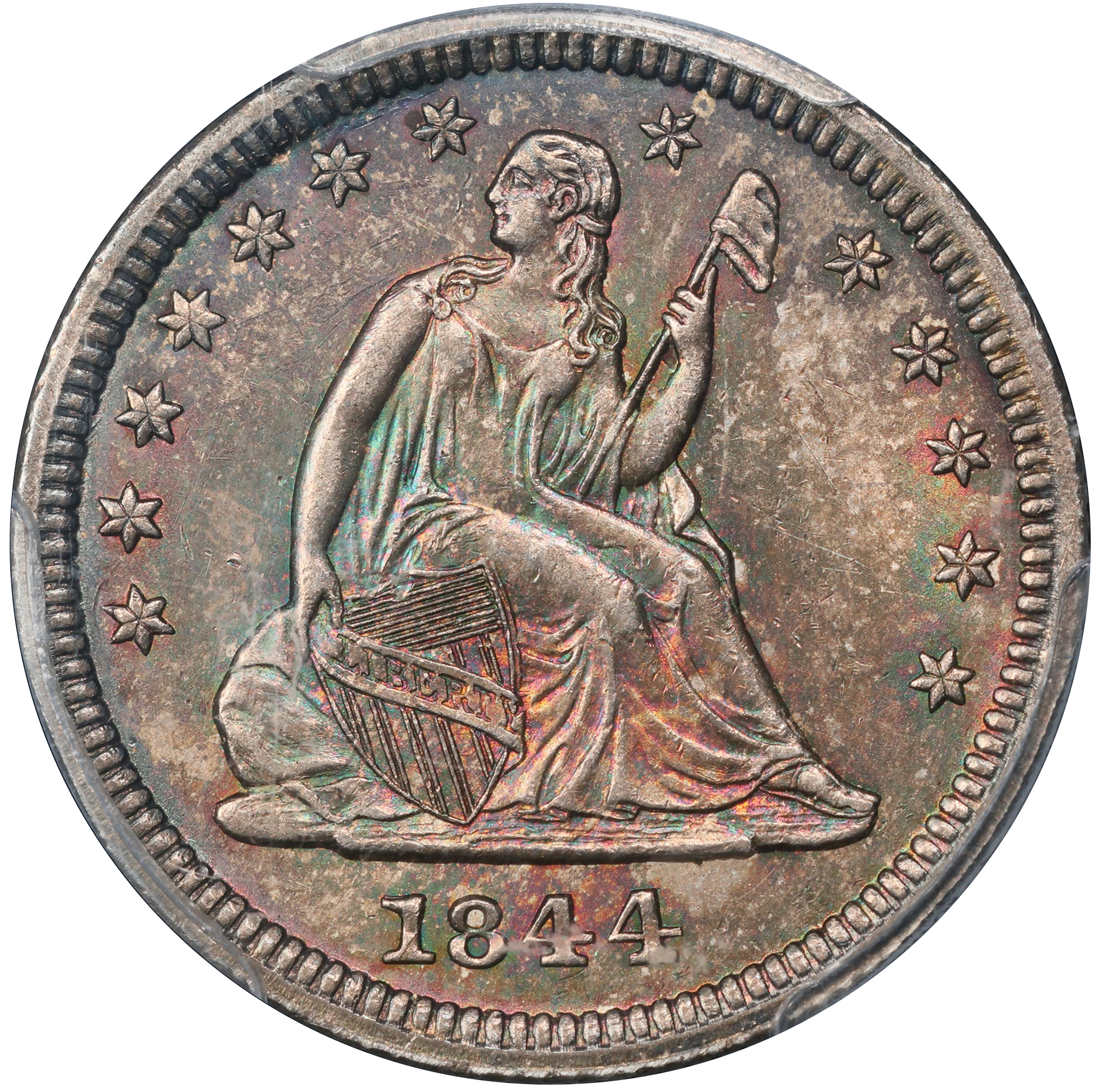 1844 25C MS62 PCGS CAC