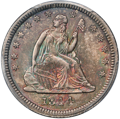 1844 25C MS62 PCGS CAC