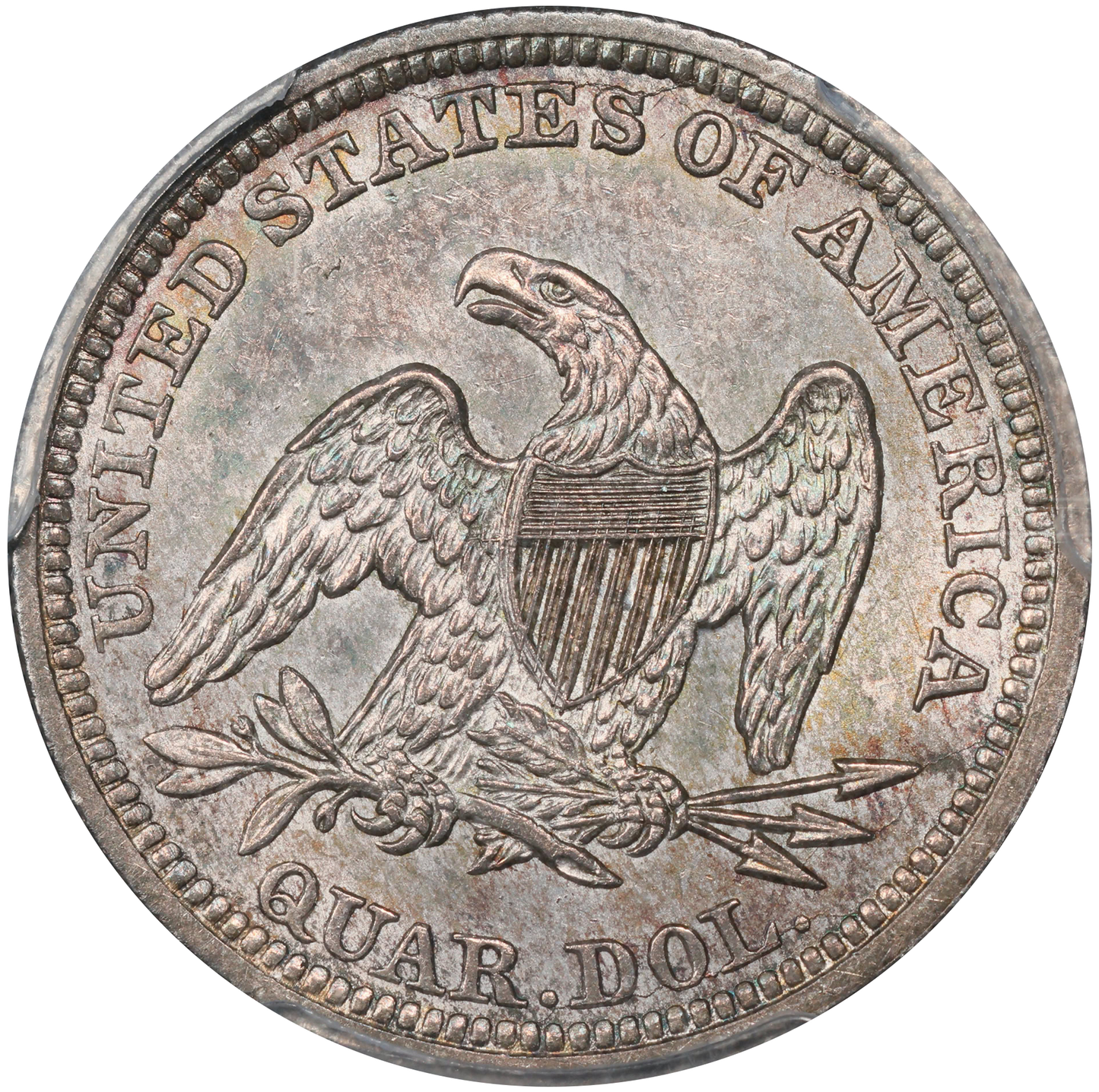 1844 25C MS62 PCGS CAC REVERSE