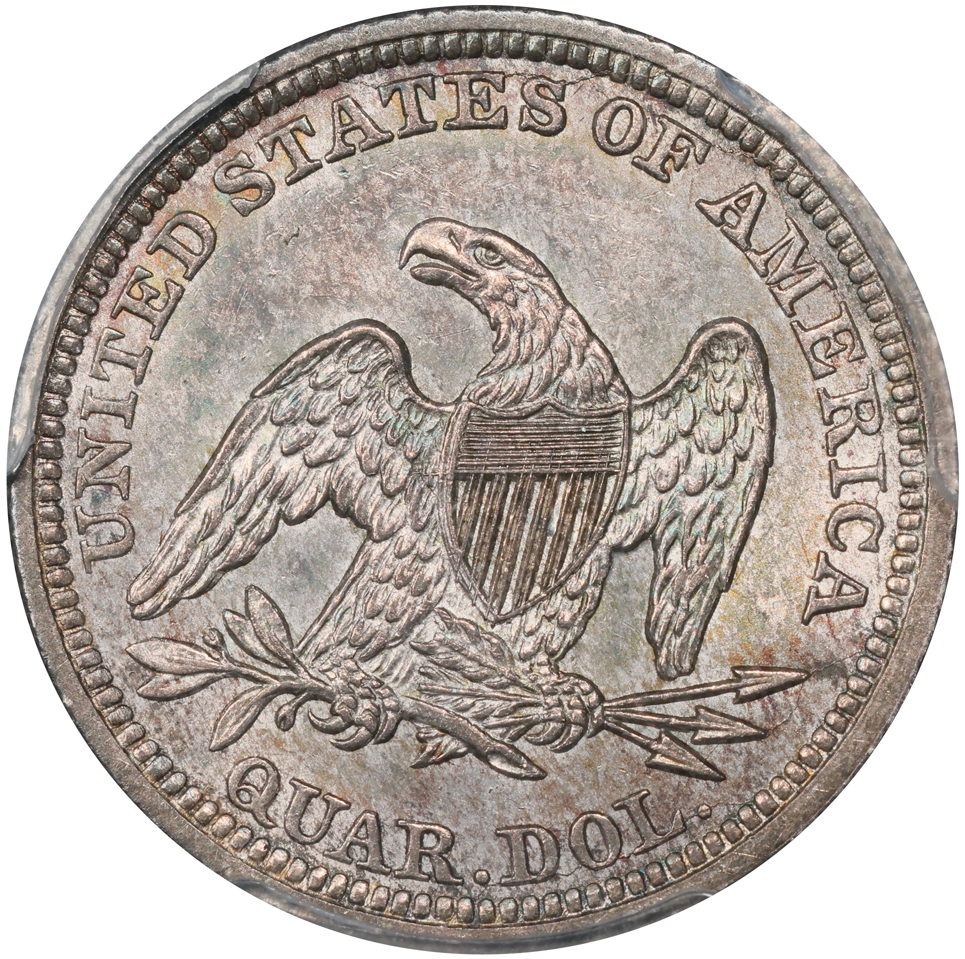 1844 25C MS62 PCGS CAC REVERSE