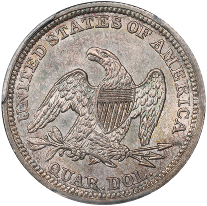 1844 25C MS62 PCGS CAC REVERSE