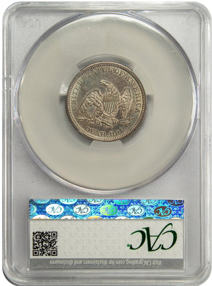 1844 25C MS63 CACG 25C