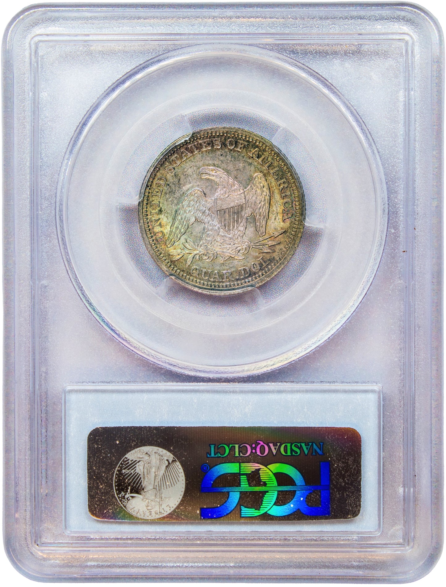 1844 25C MS63 PCGS CAC REVERSE HOLDER
