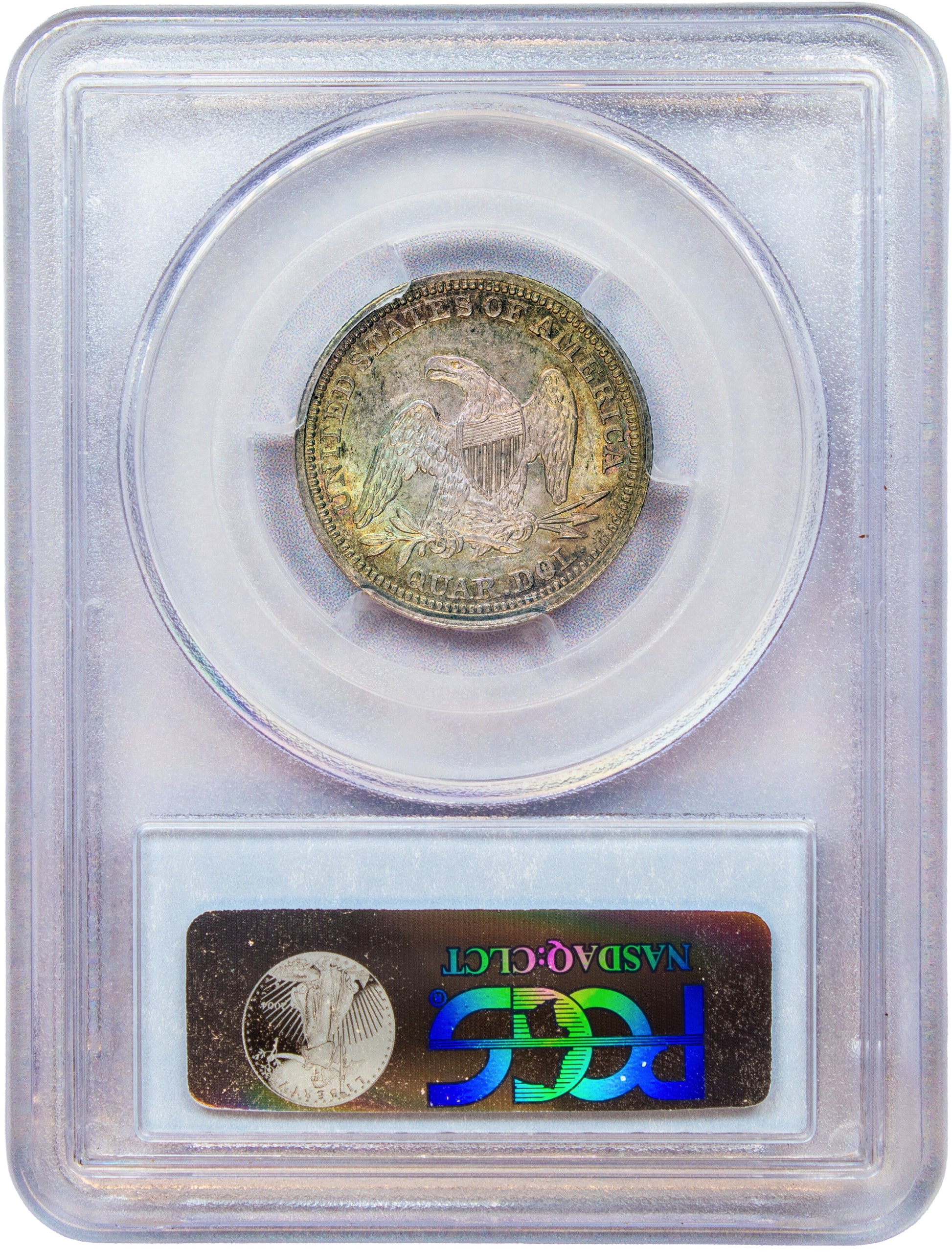 1844 25C MS63 PCGS CAC REVERSE HOLDER