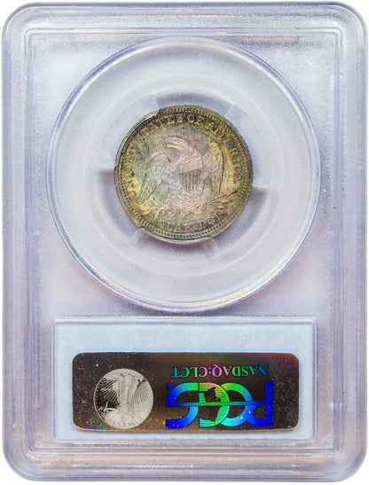 1844 25C MS63 PCGS CAC REVERSE HOLDER