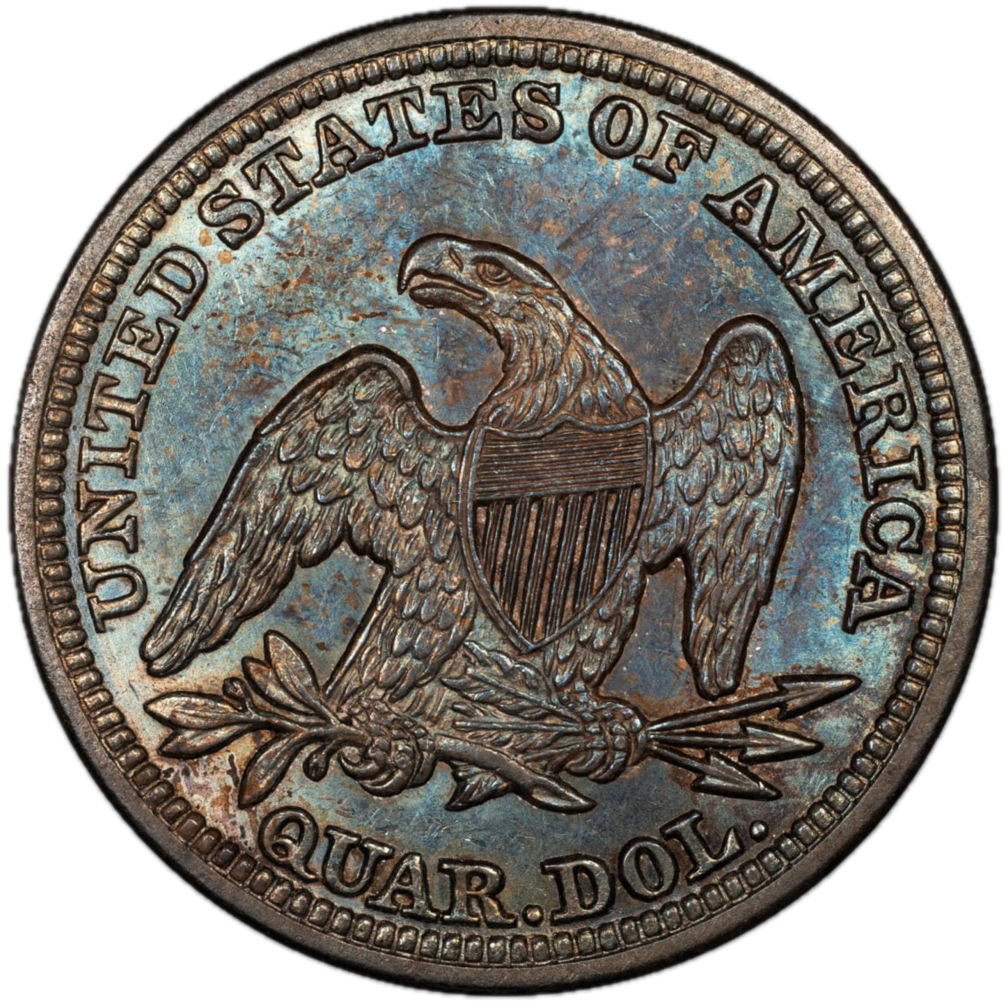 1845 25C MS64+ PCGS CAC 25C