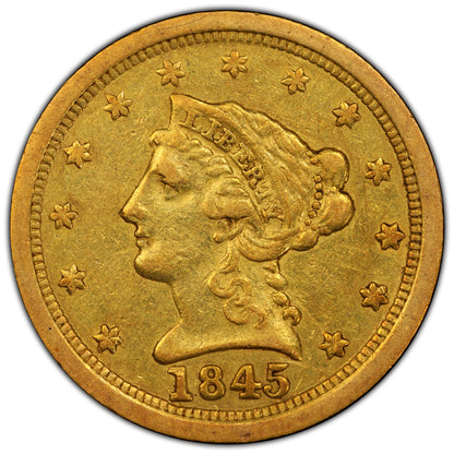 1845-O $2.5 VF35 PCGS GOLD CAC