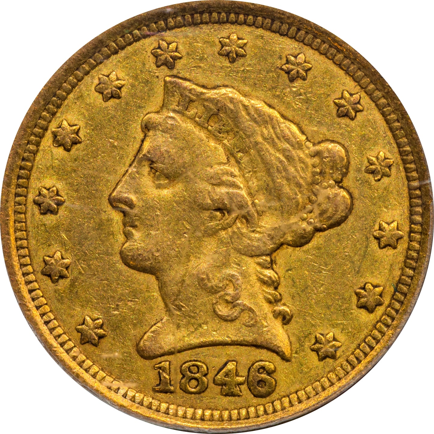 1846-O $2.5 XF45 PCGS CAC OBV