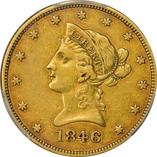 1846 Liberty Head Eagle $10 Xf40 Pcgs Cac $10