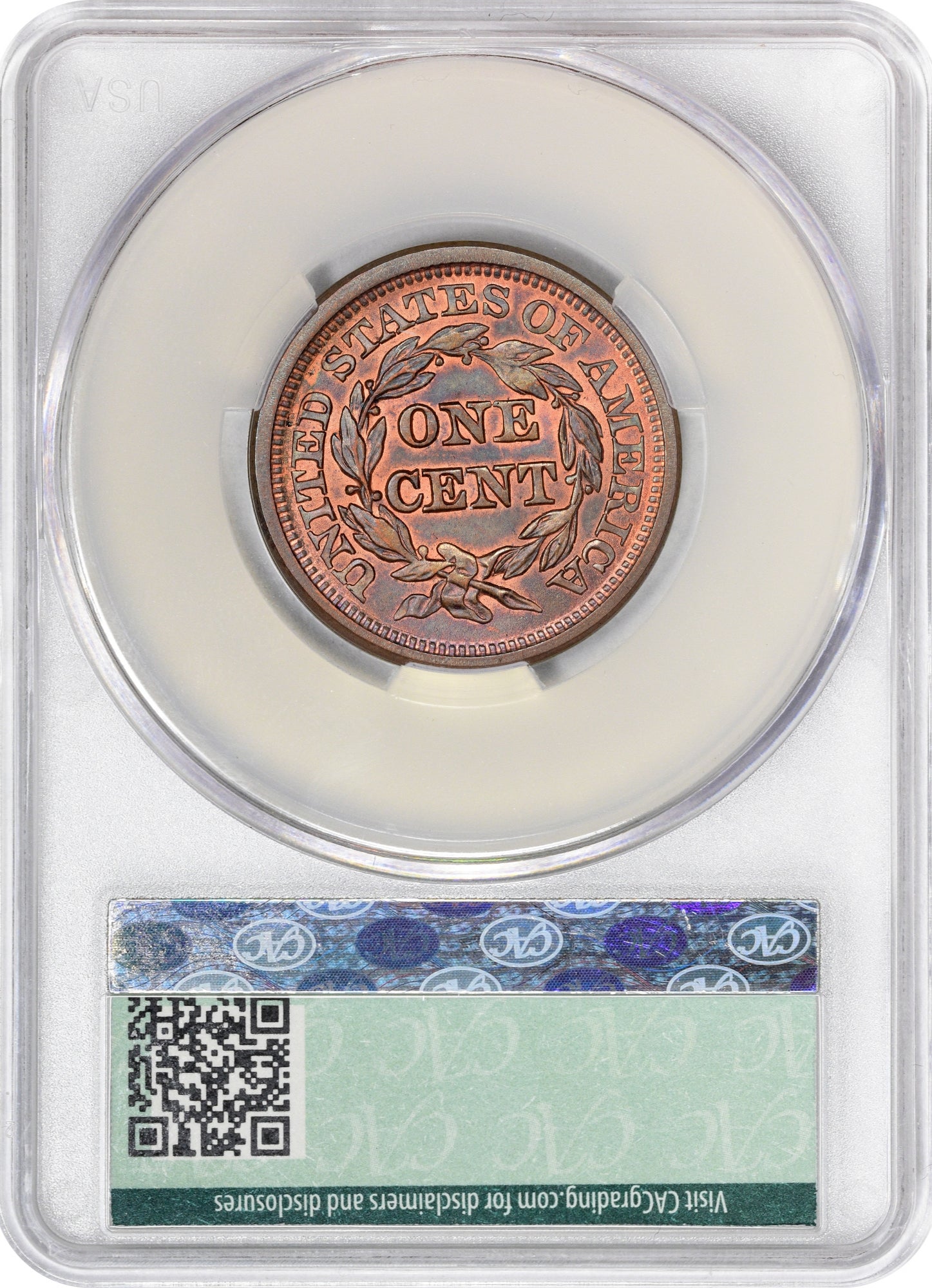 1846 1C TALL MS66 RB CACG