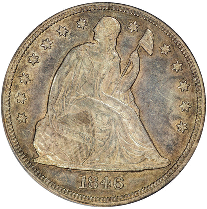 1846 $1 AU58 PCGS CAC