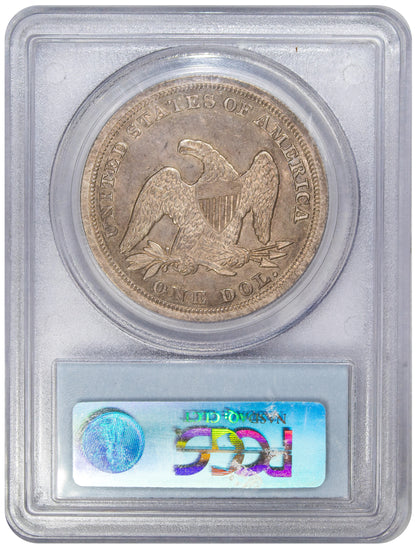 1846 $1 AU58 PCGS CAC REVERSE HOLDER