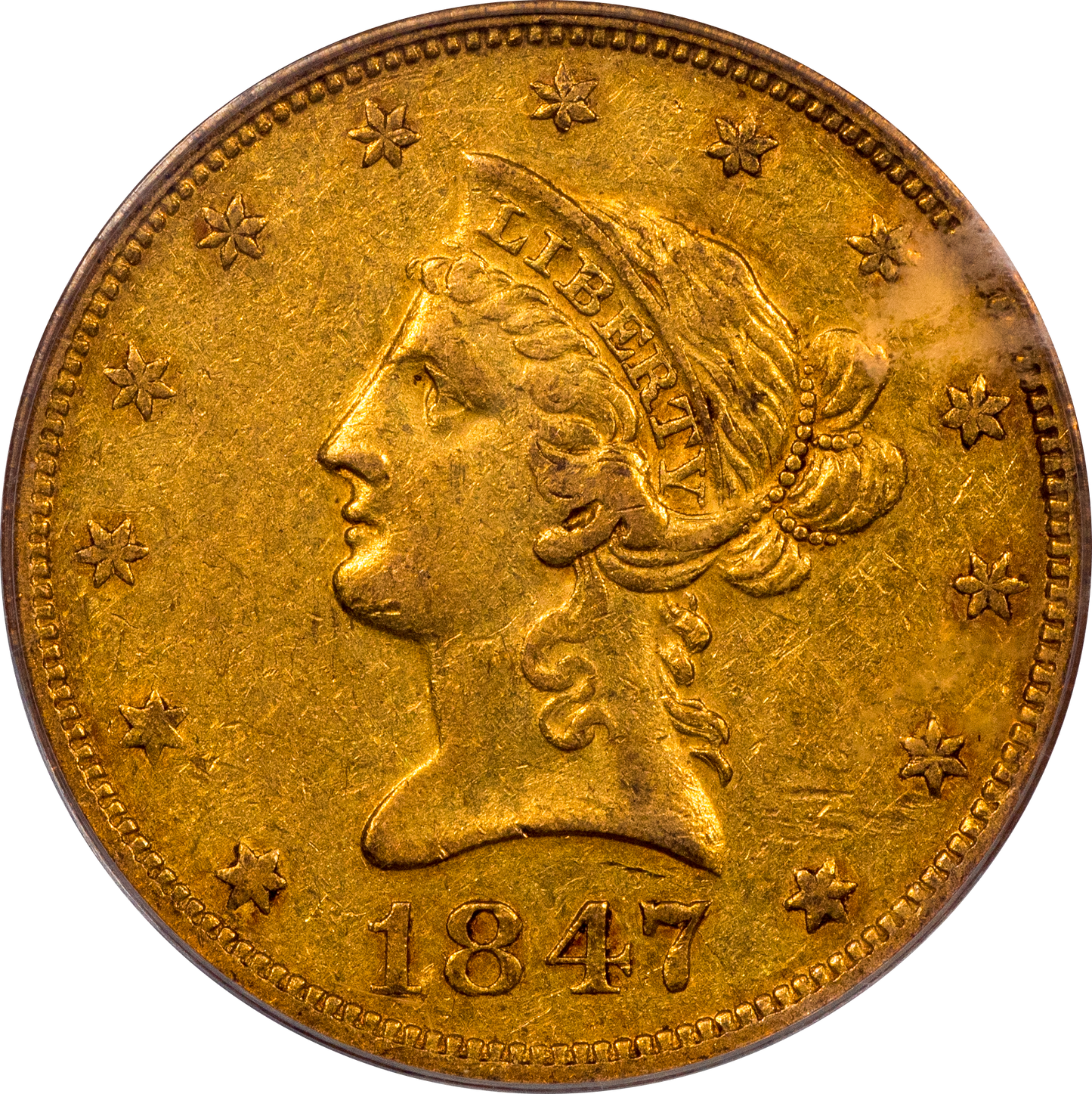 1847-O $10 New Orleans Liberty Head Eagle XF40 OGH PCGS CAC 
