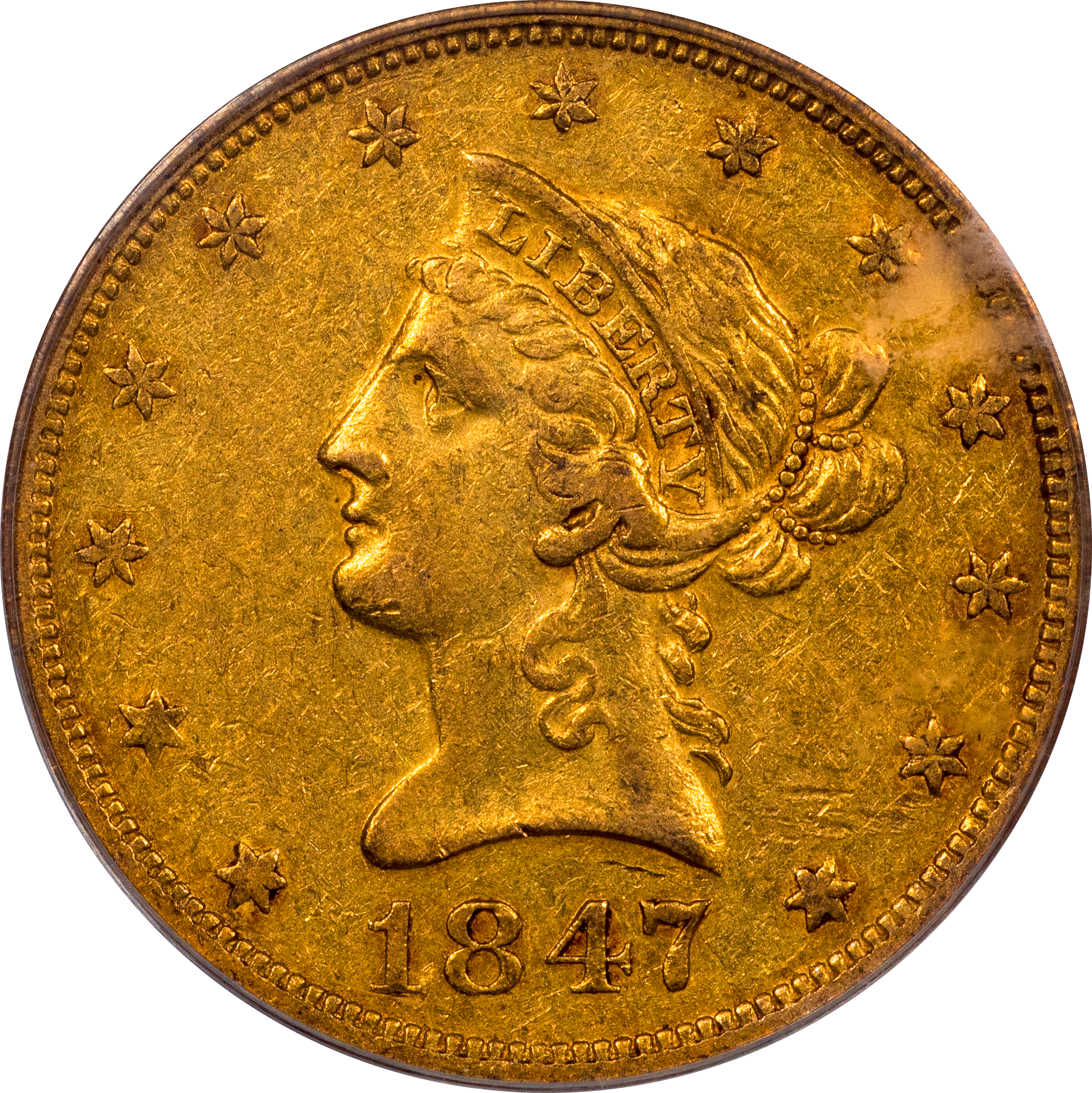 1847-O $10 New Orleans Liberty Head Eagle XF40 OGH PCGS CAC 