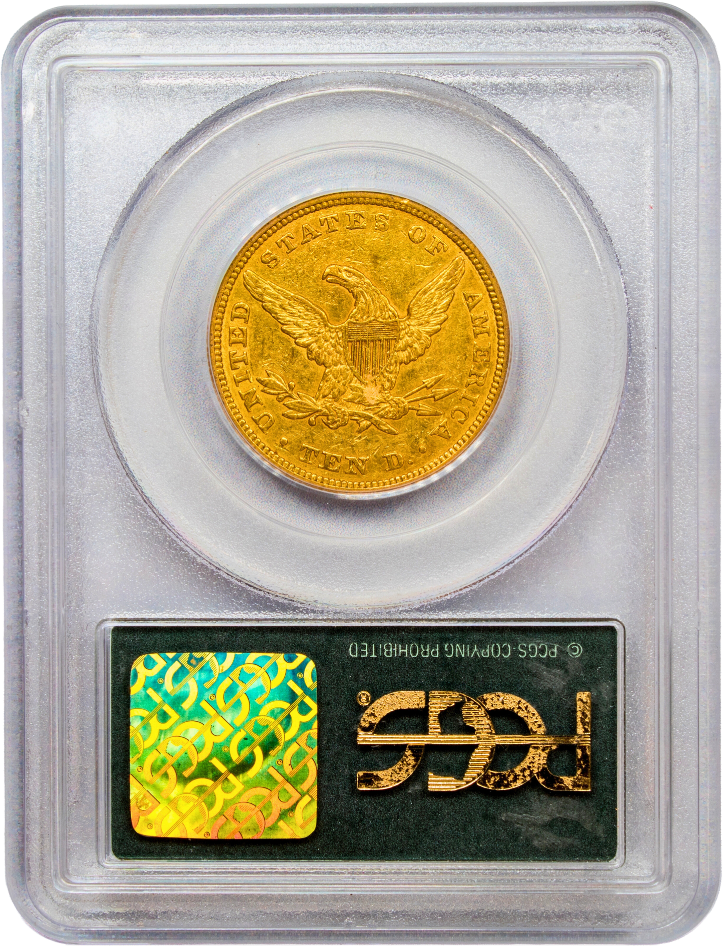 1847 $10 AU50 PCGS OGH CAC REVERSE HOLDER