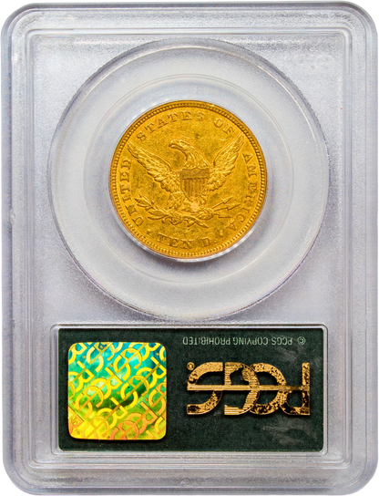 1847 $10 AU50 PCGS OGH CAC REVERSE HOLDER