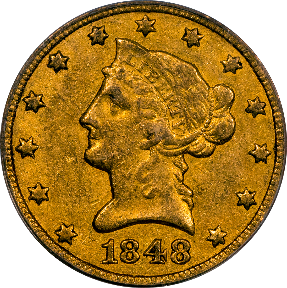 1848-O Liberty Head Eagle $10 XF40 OGH PCGS CAC