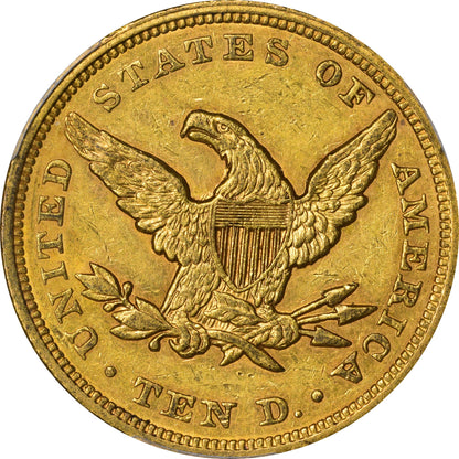 1849 $10 AU55 PCGS REV