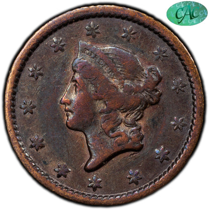 1849 G$1 OPEN WREATH VF35 PCGS CAC