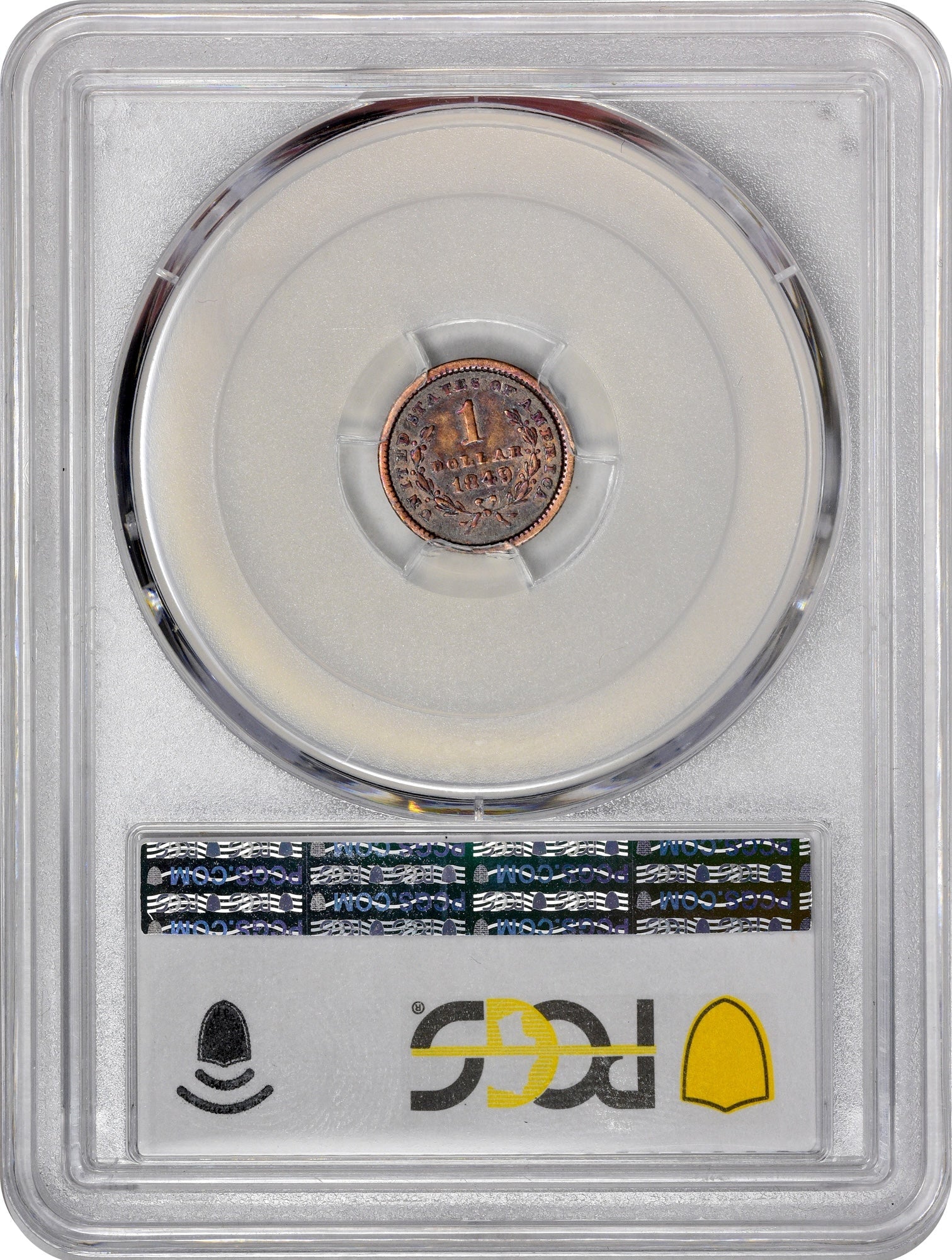 1849 G$1 OPEN WREATH VF35 PCGS CAC