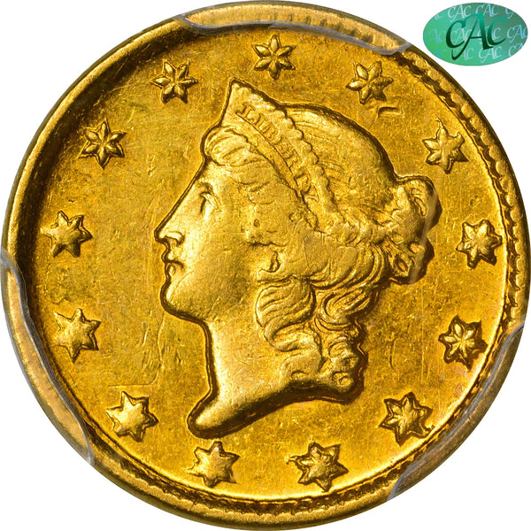 1850-D G$1 Au58 Pcgs Cac $5