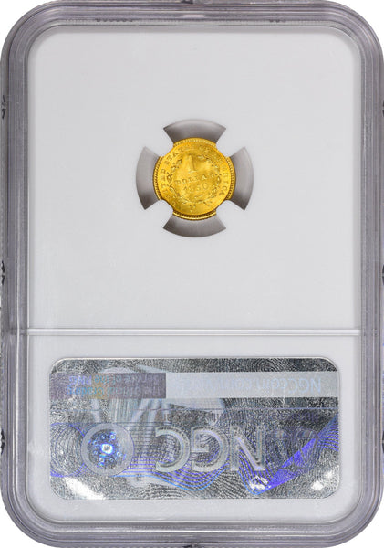 1850 G$1 Ms65 + Ngc Cac $I Gold