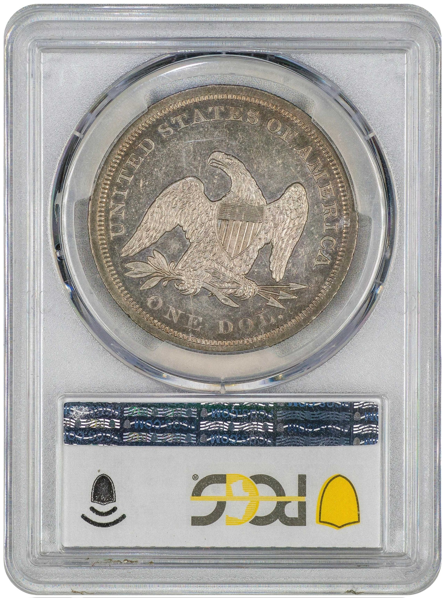 1850 $1 AU55 PCGS CAC REVERSE HOLDER