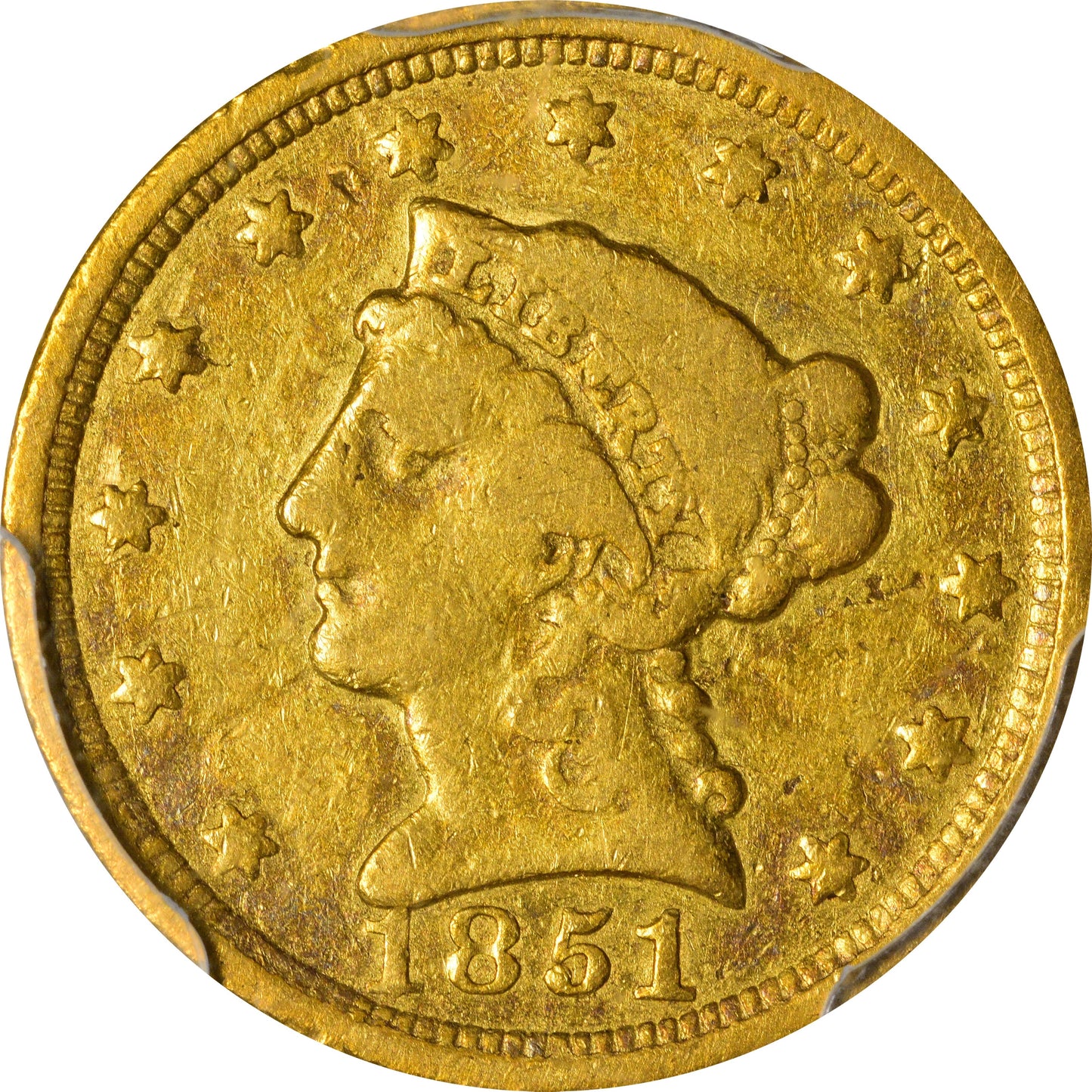 1851-C $2.5 F15 PCGS