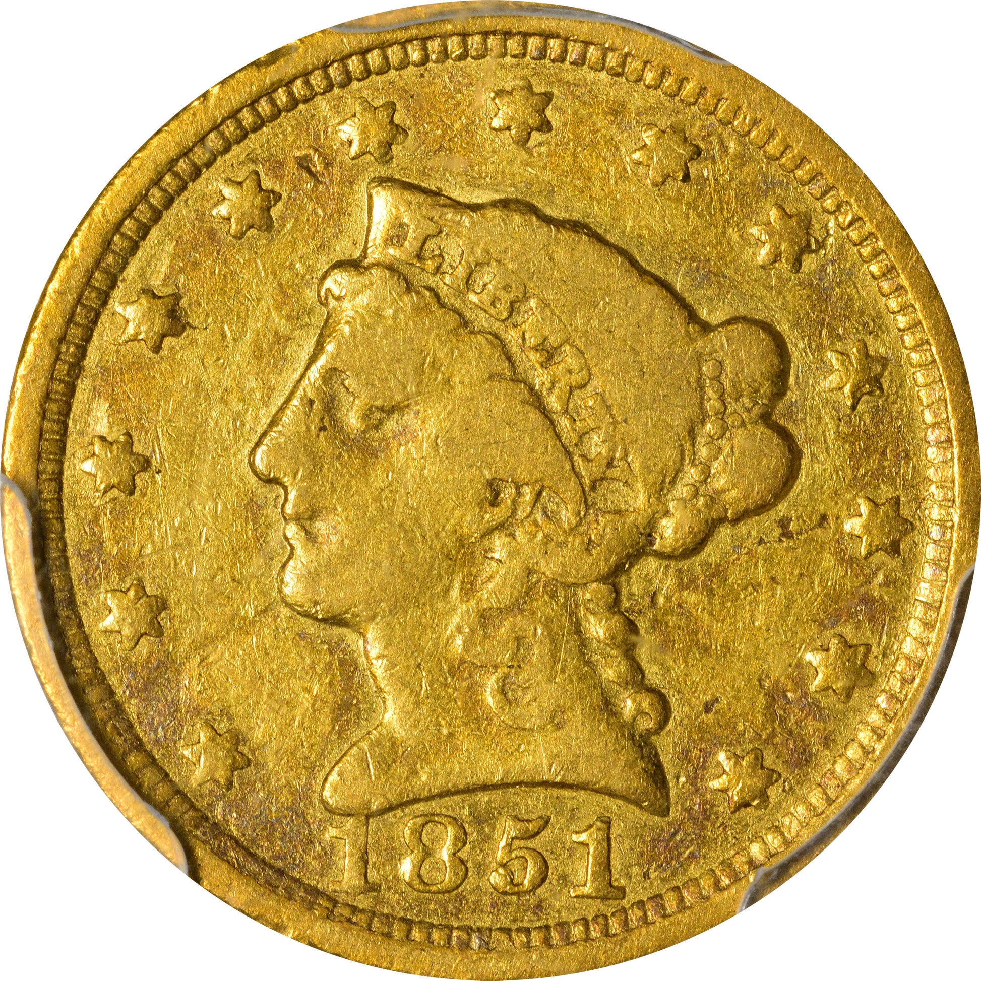 1851-C $2.5 F15 PCGS