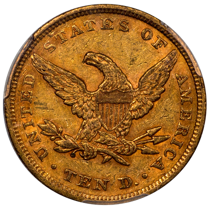 1851 $10 Liberty Head eagle AU53 PCGS CAC REVERSE