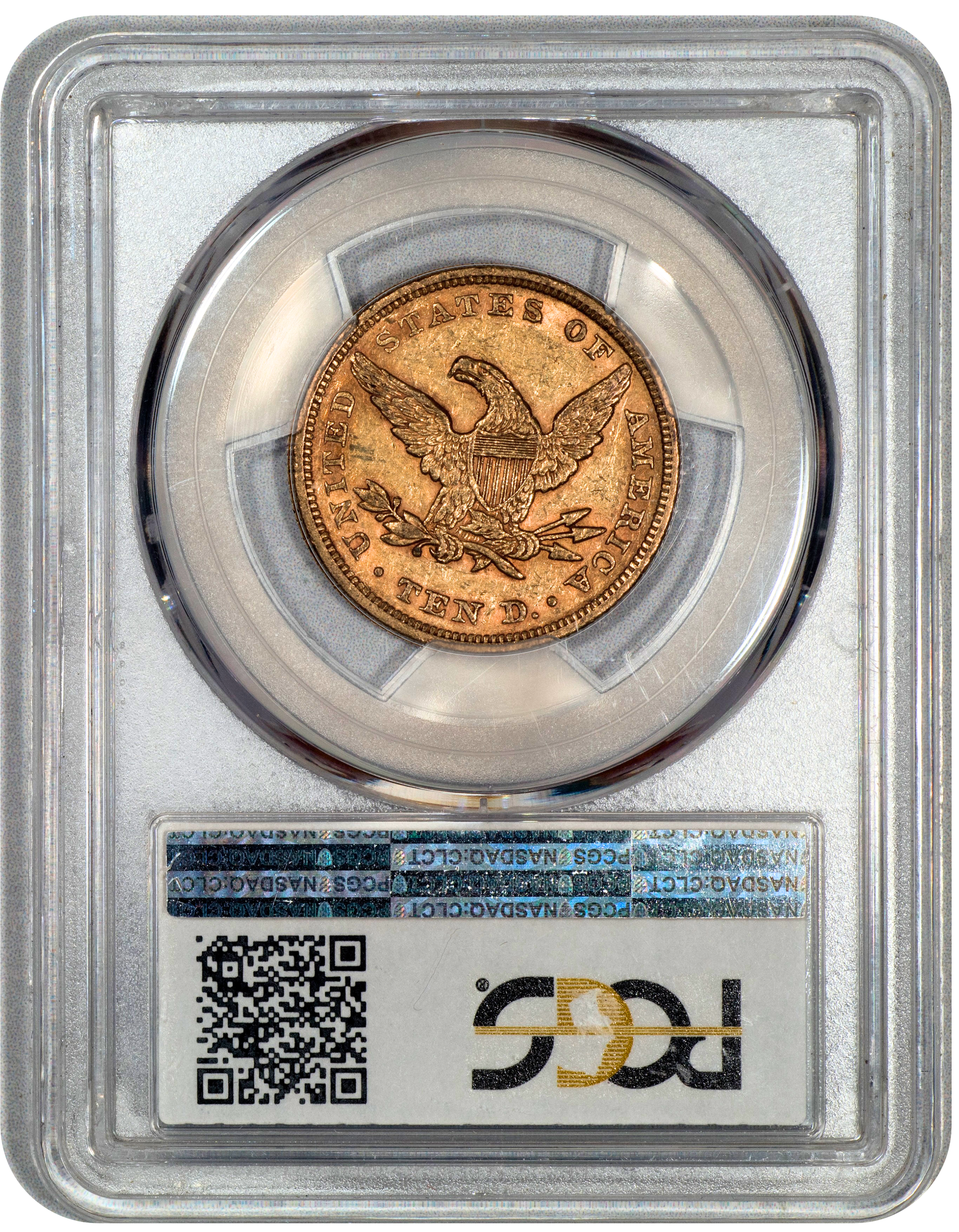 1851 $10 Liberty Head eagle AU53 PCGS CAC REVERSE HOLDER