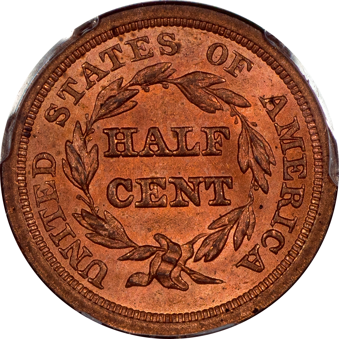Buy 1851 Braided Hair Half Cent MS63 RD PCGS CAC | Paradime Coins