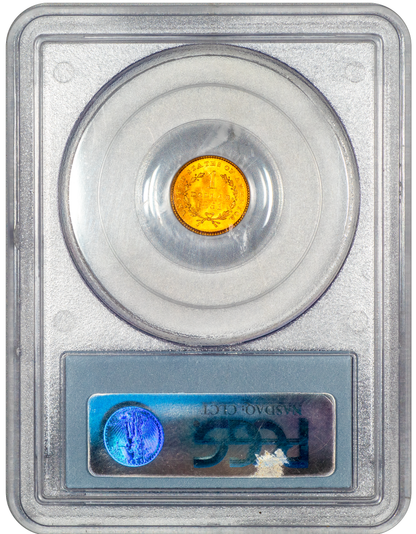 1851 Liberty Gold Dollar G$1 MS64 PCGS reverse holder
