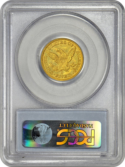 1852-C $5 MS63+ PCGS CAC REVERSE HOLDER