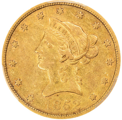 1852 $10 XF45 PCGS CAC