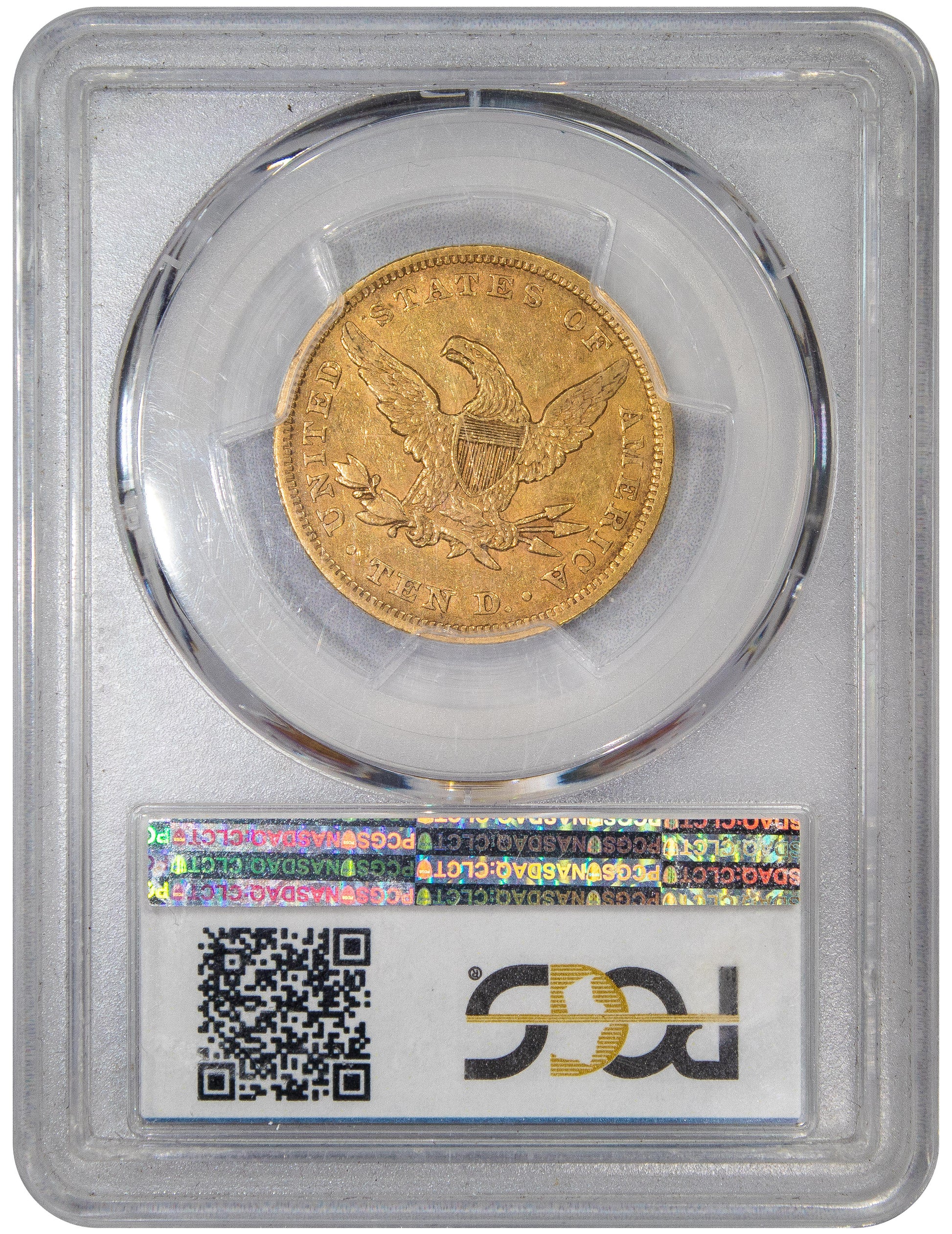 1852 $10 XF45 PCGS CAC REVERSE HOLDER