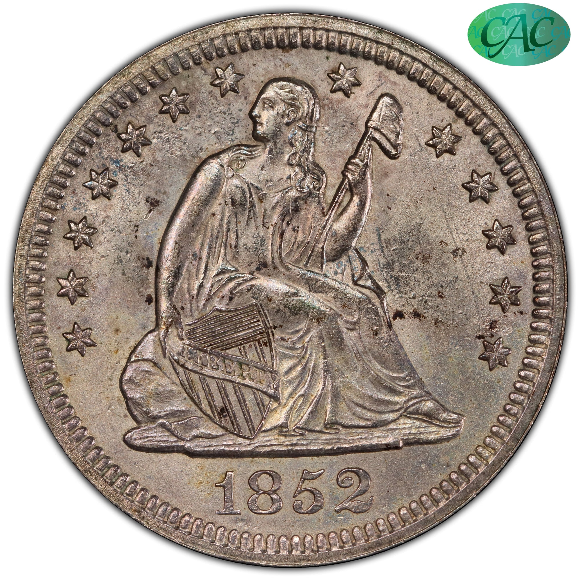 1852 25C MS62 PCGS CAC