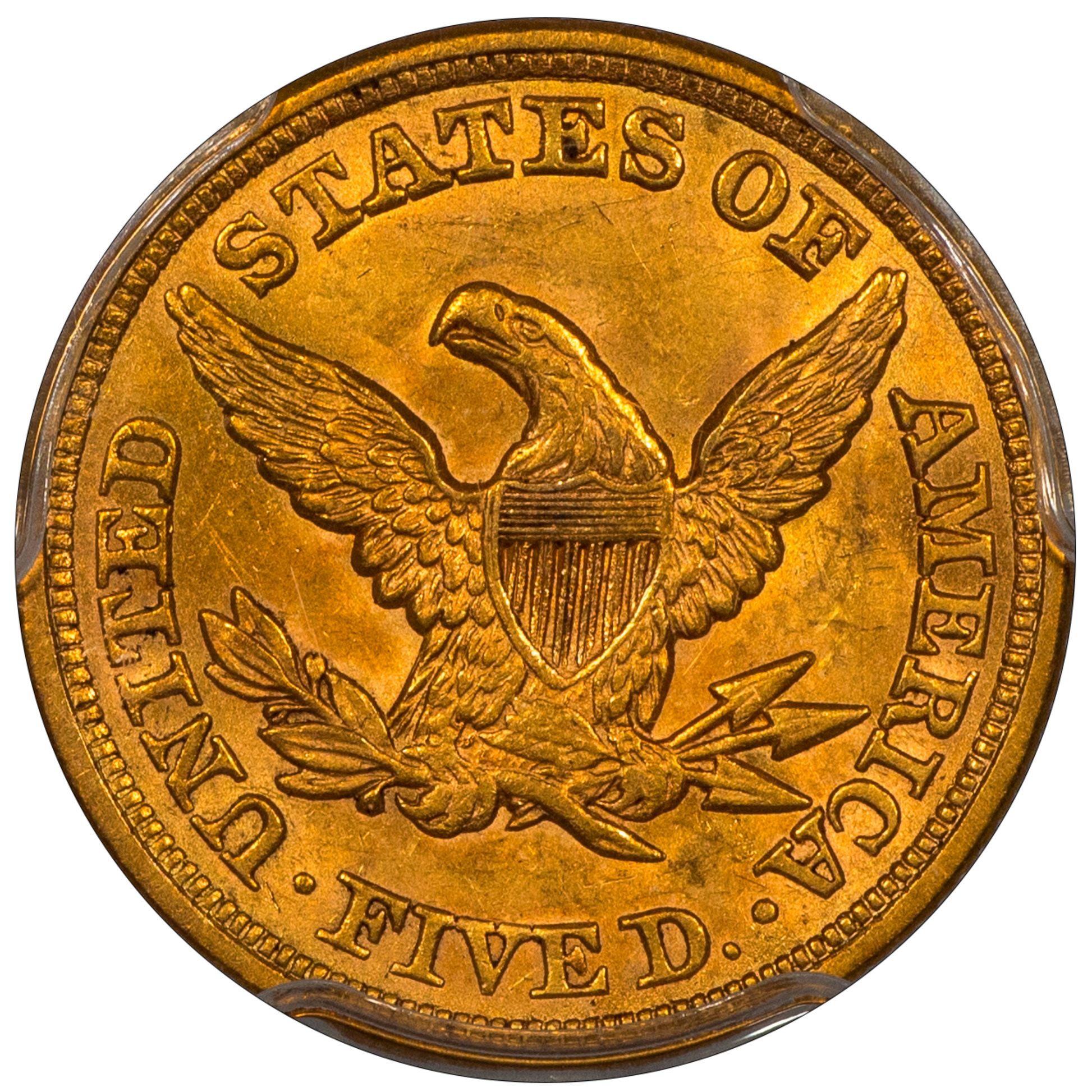 1852 $5 Liberty Head Half Eagle No Motto MS62+ PCGS CAC