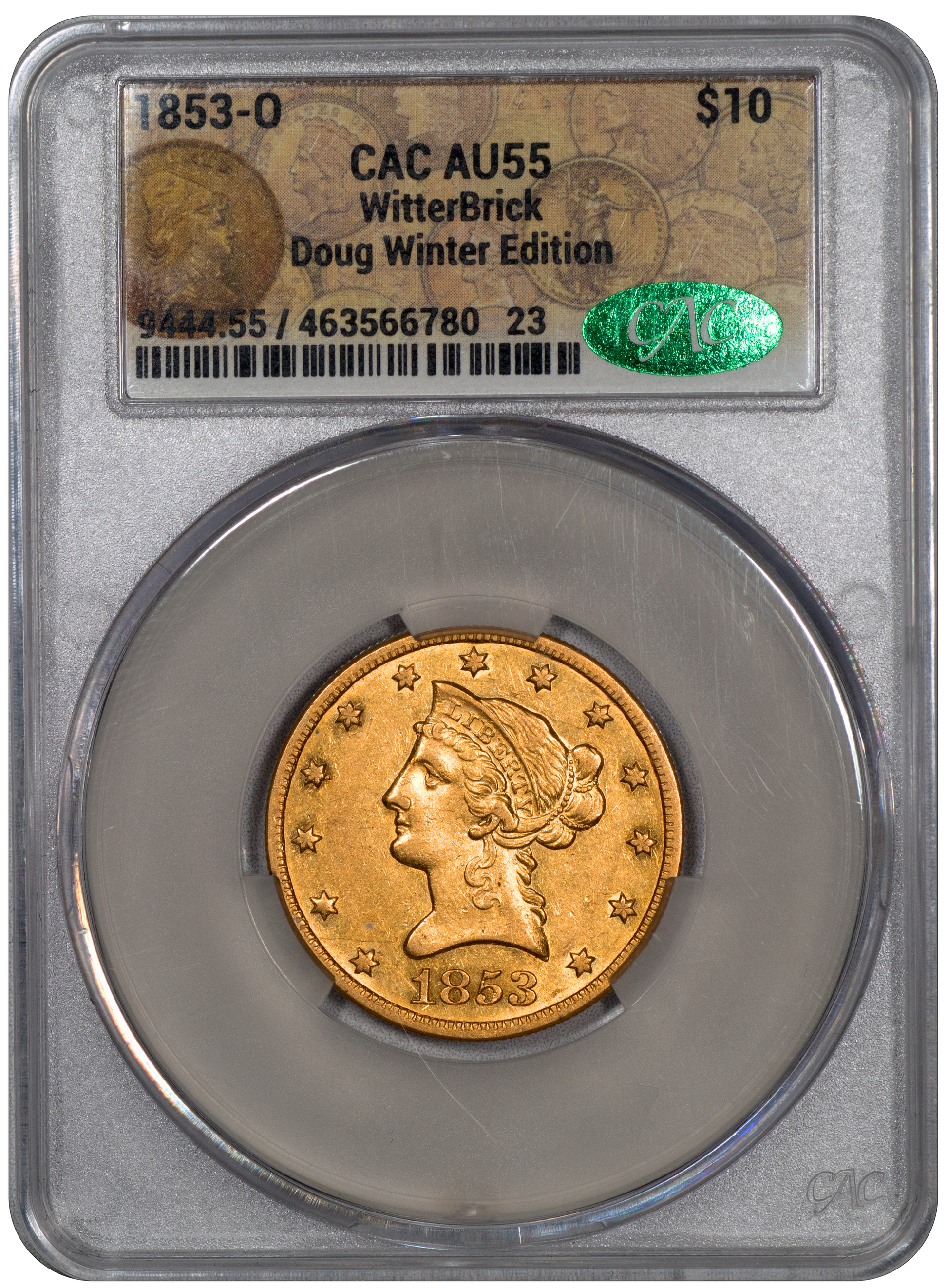 1853-O $10 AU55 CACG – Paradime Coins