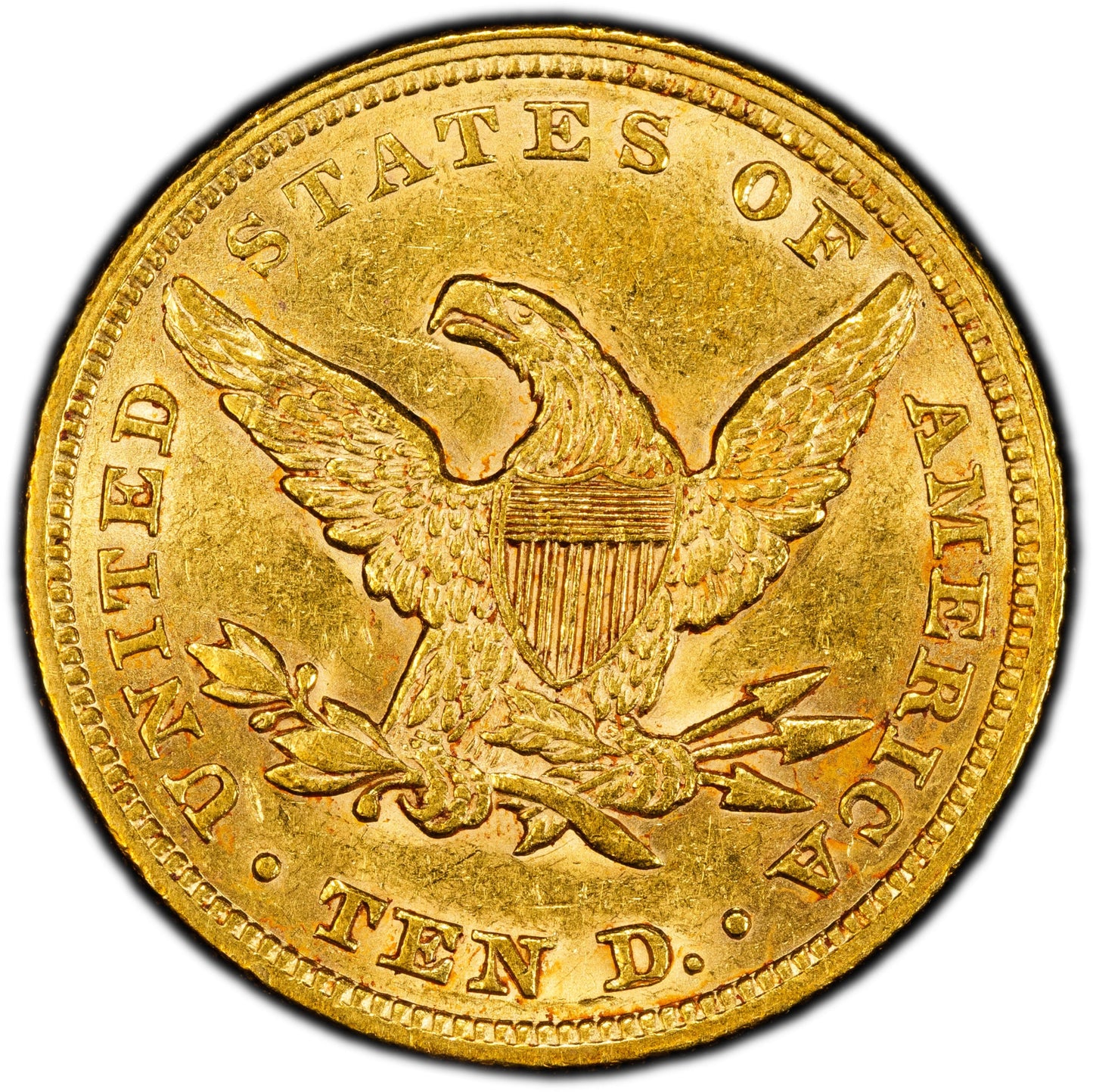 1853/‘2’ $10 AU58 PCGS CAC $10