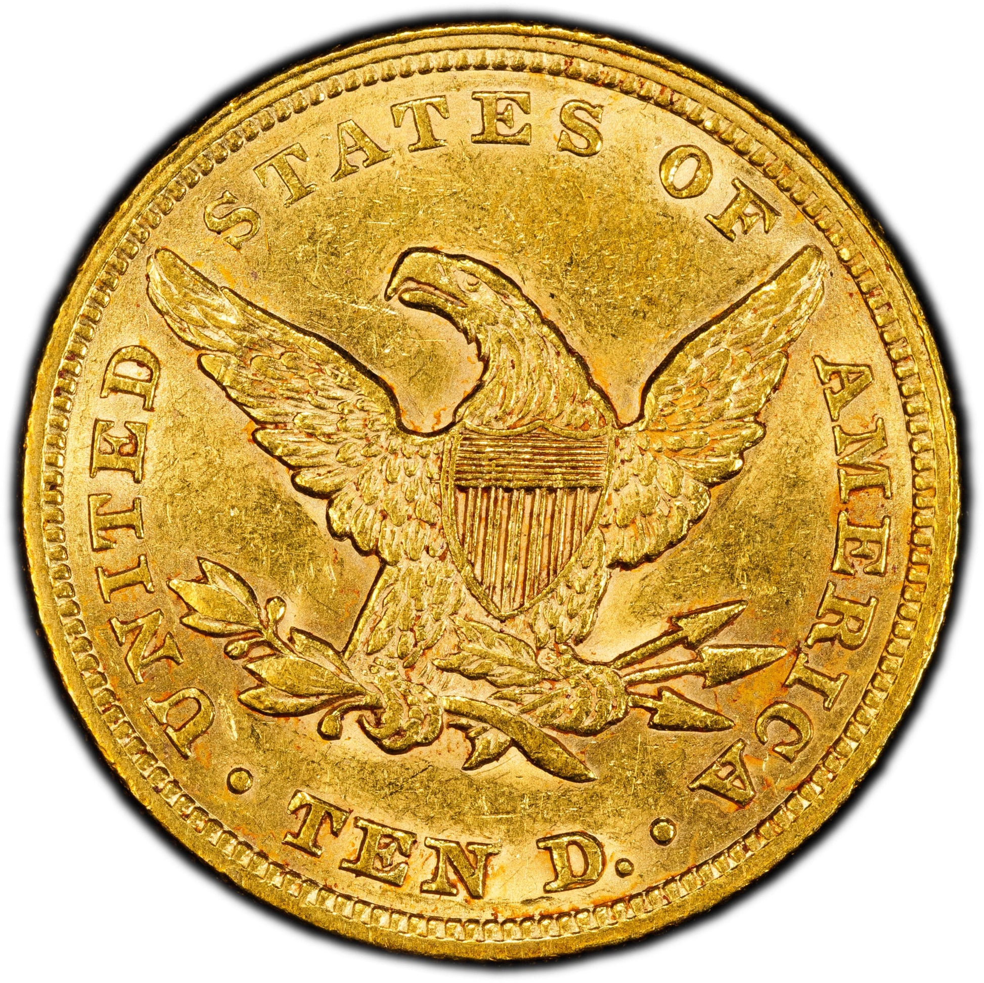 1853/‘2’ $10 AU58 PCGS CAC $10