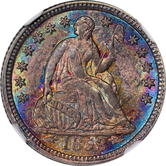 1853 H10C ARROWS MS65 NGC CAC - Paradime Coins | PCGS NGC CACG CAC Rare US Numismatic Coins For Sale