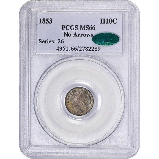 1853 H10C No Arrows MS66 PCGS CAC - Paradime Coins | PCGS NGC CACG CAC Rare US Numismatic Coins For Sale