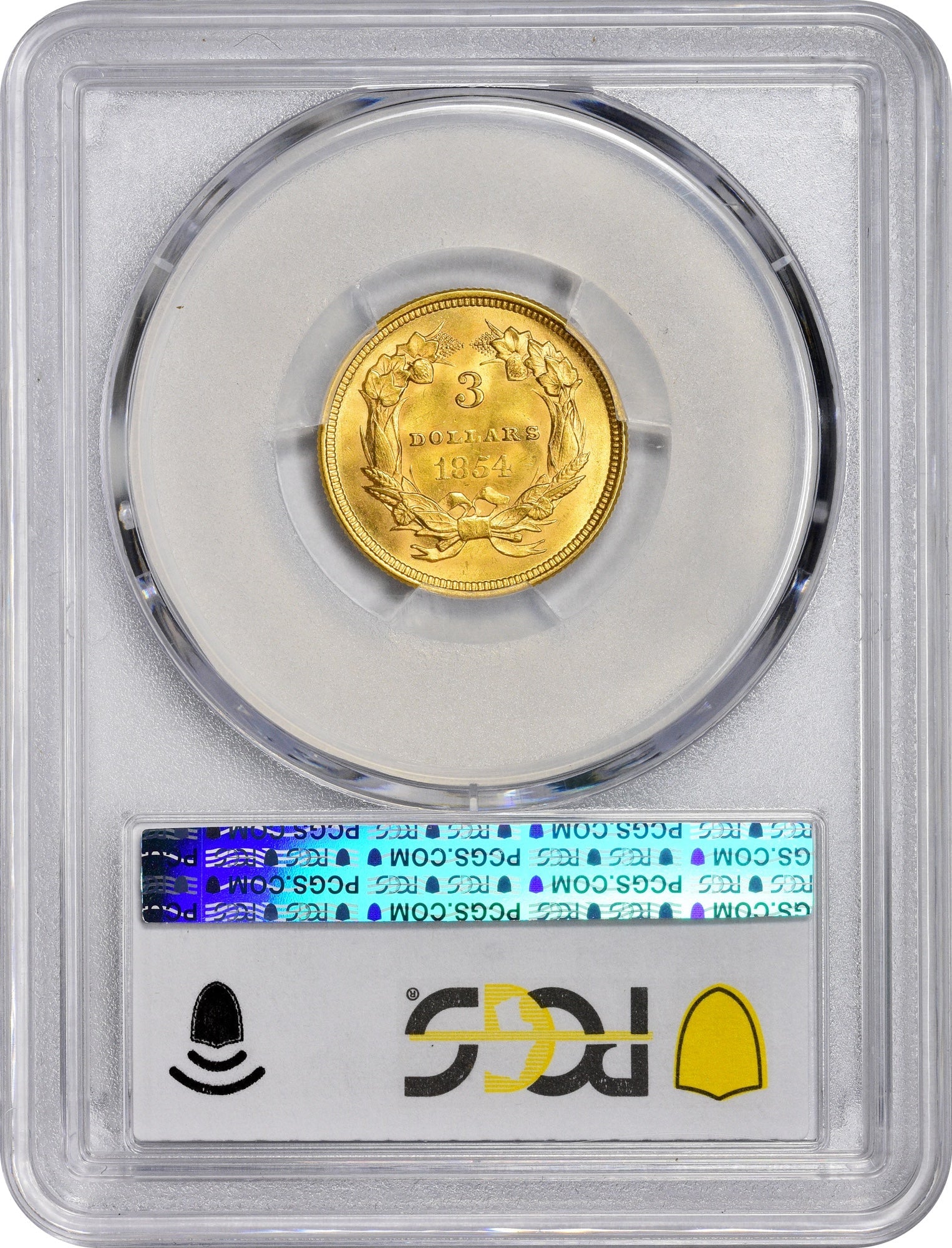 1854 $3 MS63 PCGS CAC $3