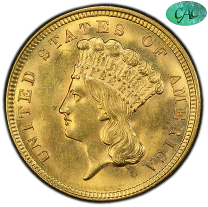 1854 $3 MS63 PCGS CAC $3